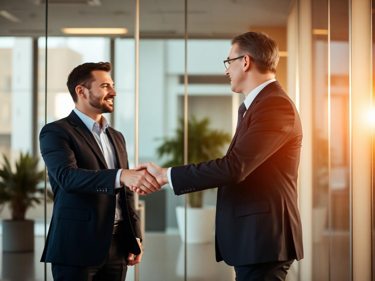 Reunião de negócios internacional entre comprador e fornecedor — brokerage B2B GMS Global